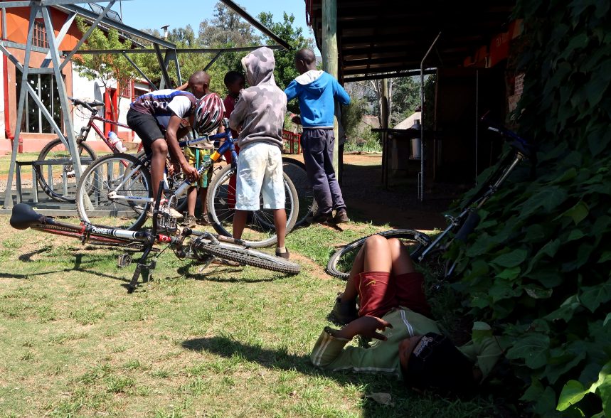 orphaned children in the Malealea Mountain Biking Club in Lesotho, Southern Africa