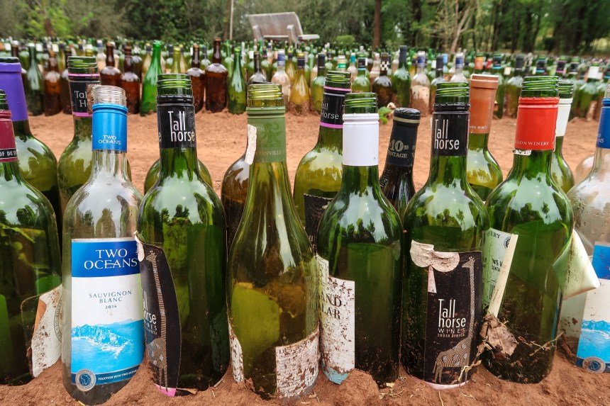 Wine Bottle Maze at the Malealea Lodge, photo by Kelly Benning