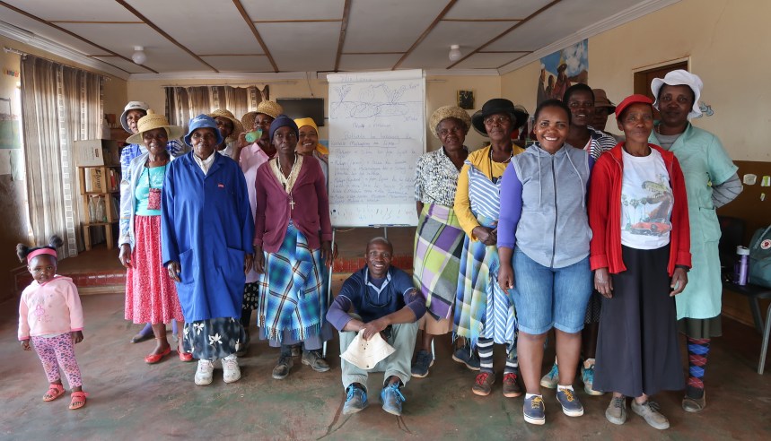 Key-Hole Garden Farmers association workshop at the Malealea community hall