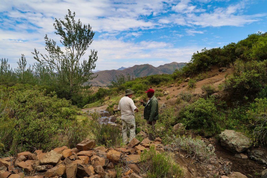at the spring source of water in Ha Raboletsi, Roma, Lesotho, Southern Africa, photo by Kelly Benning